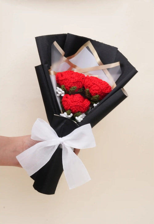 Handmade 3-Rose Bouquet by Fourloom, photo 2