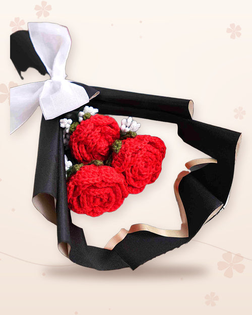 Handmade 3-Rose Bouquet by Fourloom, photo 2