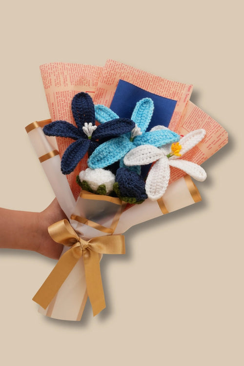 Handmade Blue Lily Bouquet by Fourloom, photo 2