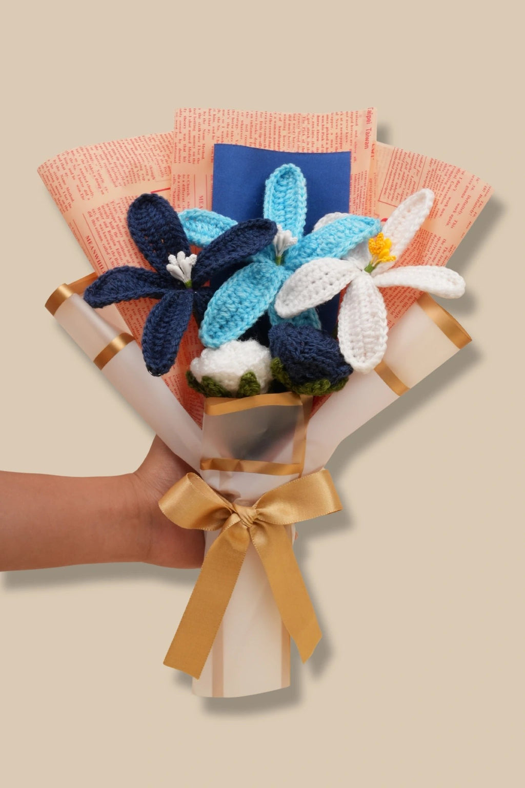 Handmade Blue Lily Bouquet by Fourloom, photo 4