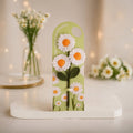 Handmade daisy crochet flower wish card by Fourloom