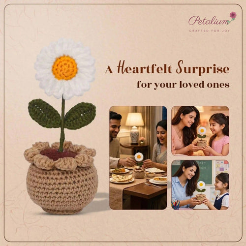 Handmade Daisy Crochet Pot by Fourloom, photo 2