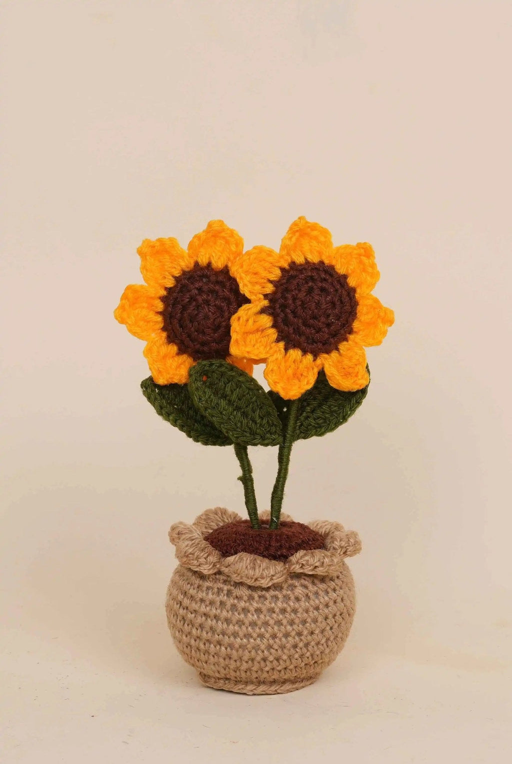 Handmade Double Sunflower Crochet Pot by Fourloom, photo 1