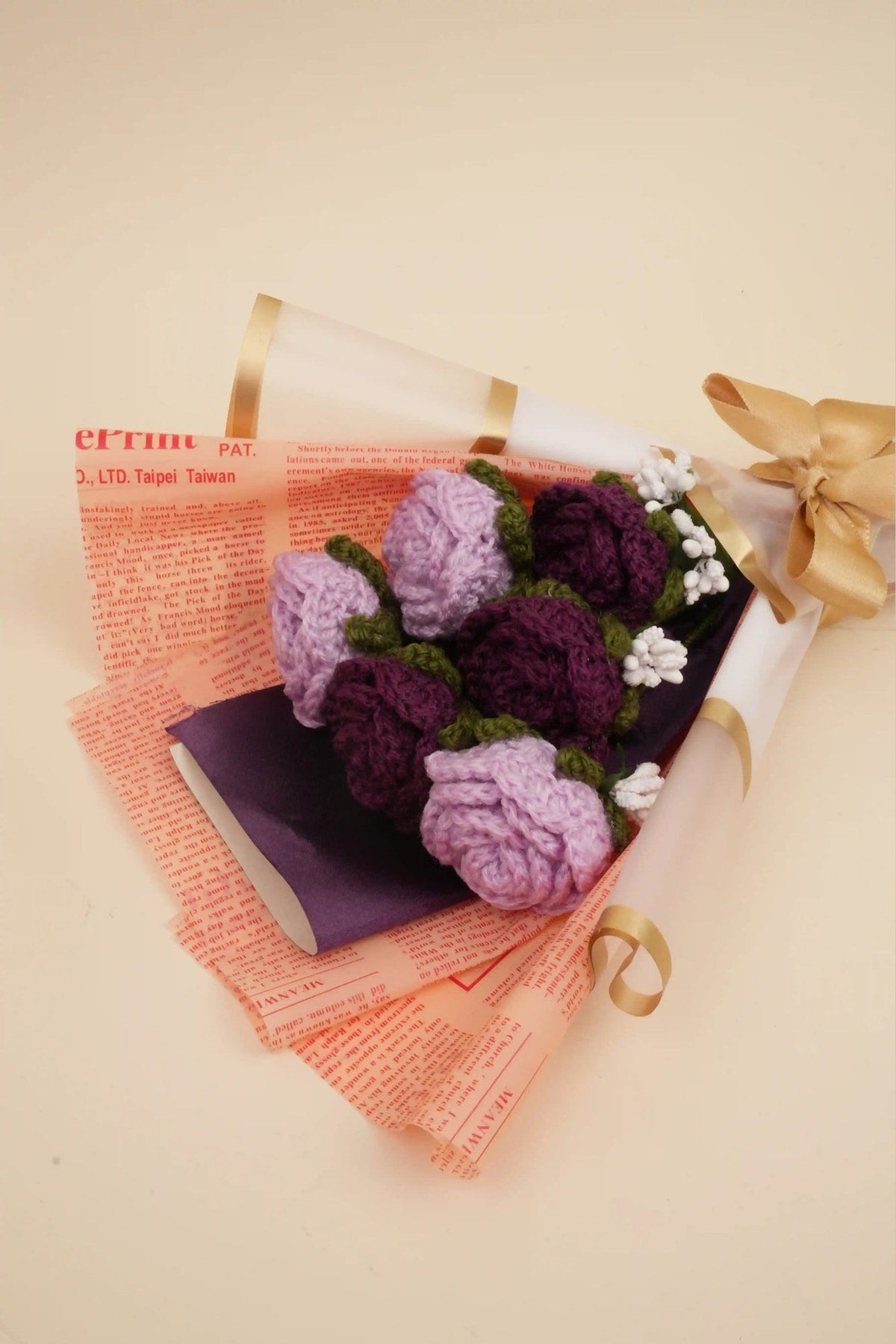 Handmade Jumbo Purple Rose Bouquet by Fourloom, photo 3