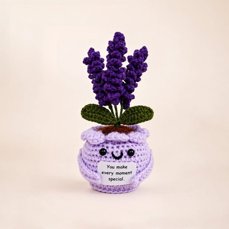 Handmade lavender crochet pot by Fourloom