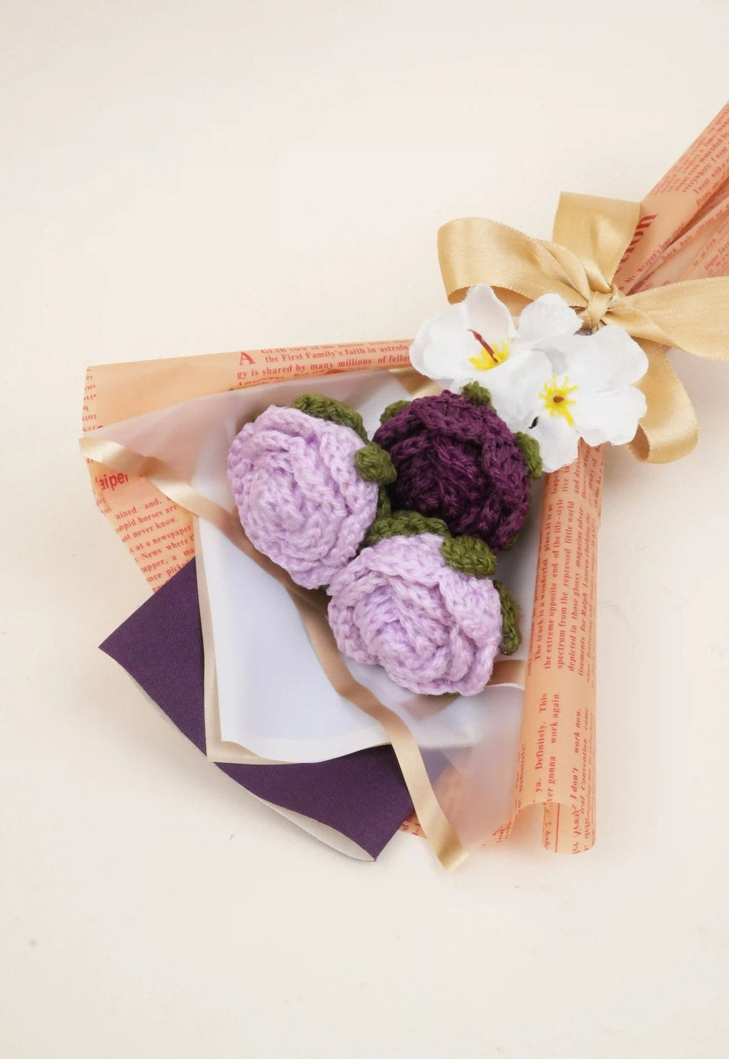 Handmade Lavender Rose Bouquet by Fourloom, photo 3
