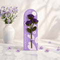 Handmade lavender rose crochet flower wish card by Fourloom