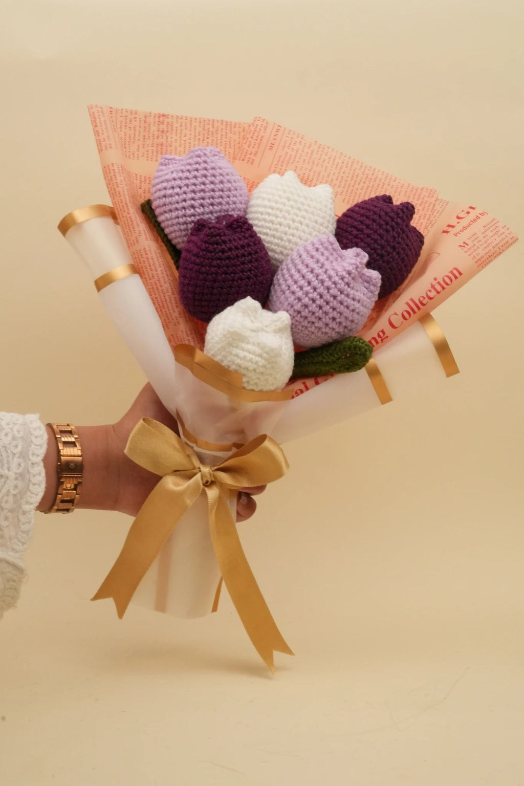 Handmade Lavender Tulip Bouquet by Fourloom, photo 2