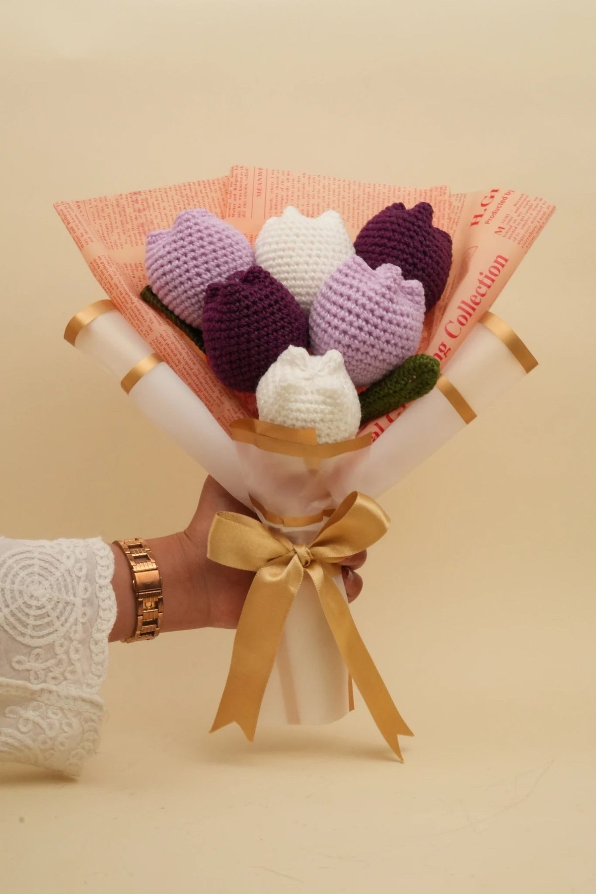 Handmade Lavender Tulip Bouquet by Fourloom, photo 3