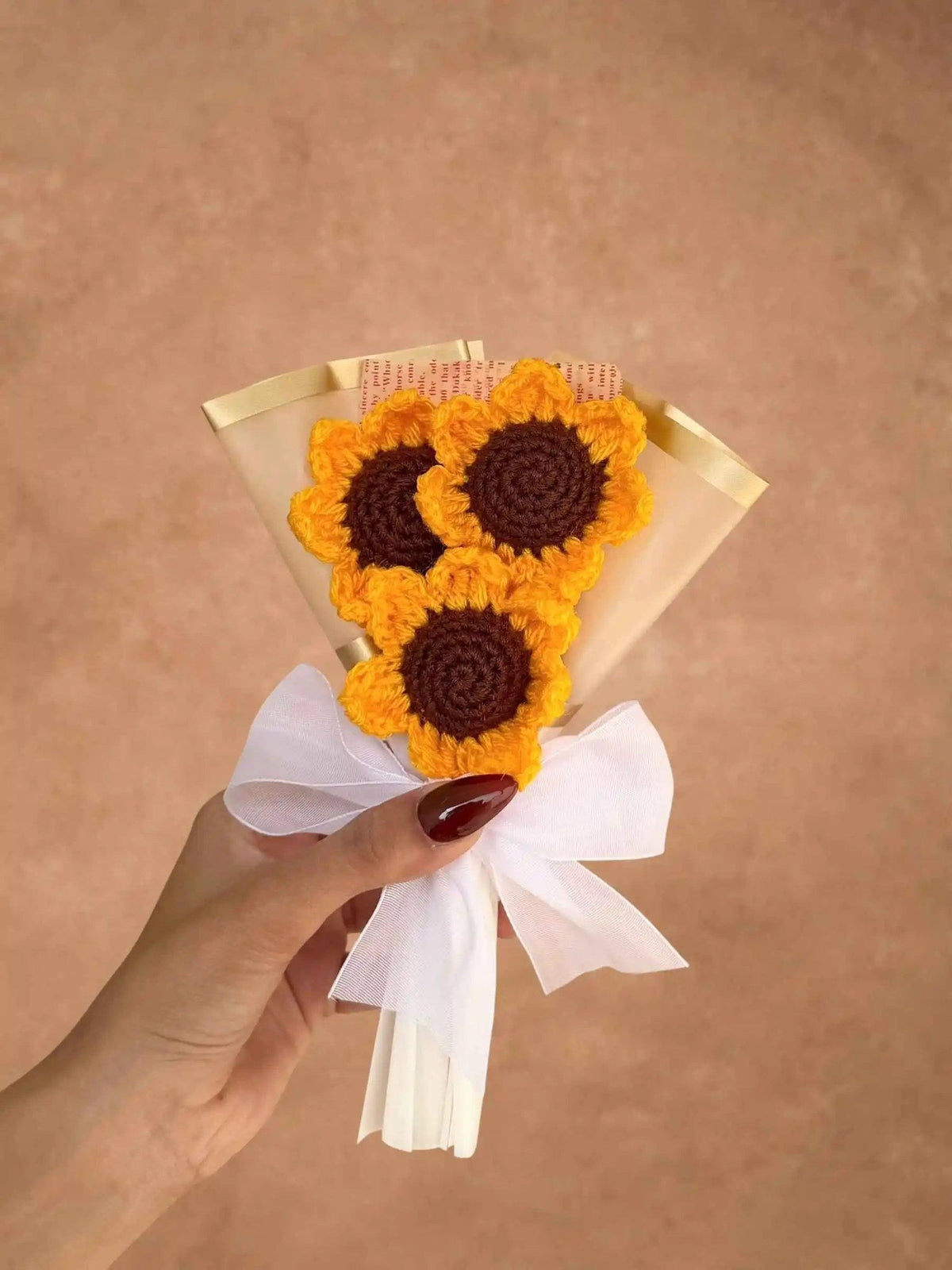 Handmade Mini 3 Sunflower Bouquet by Fourloom, photo 1