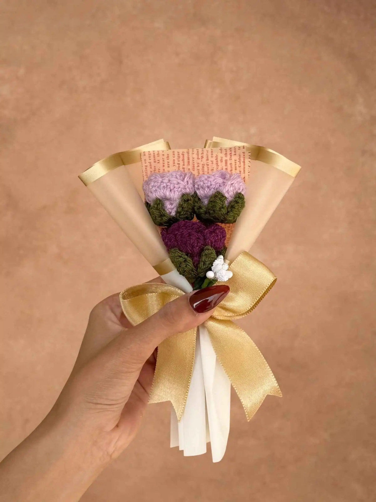 Handmade Mini Lavender Rose Bouquet by Fourloom, photo 1
