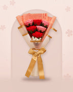 Handmade Pink and Red Roses Bouquet by Fourloom, photo 1