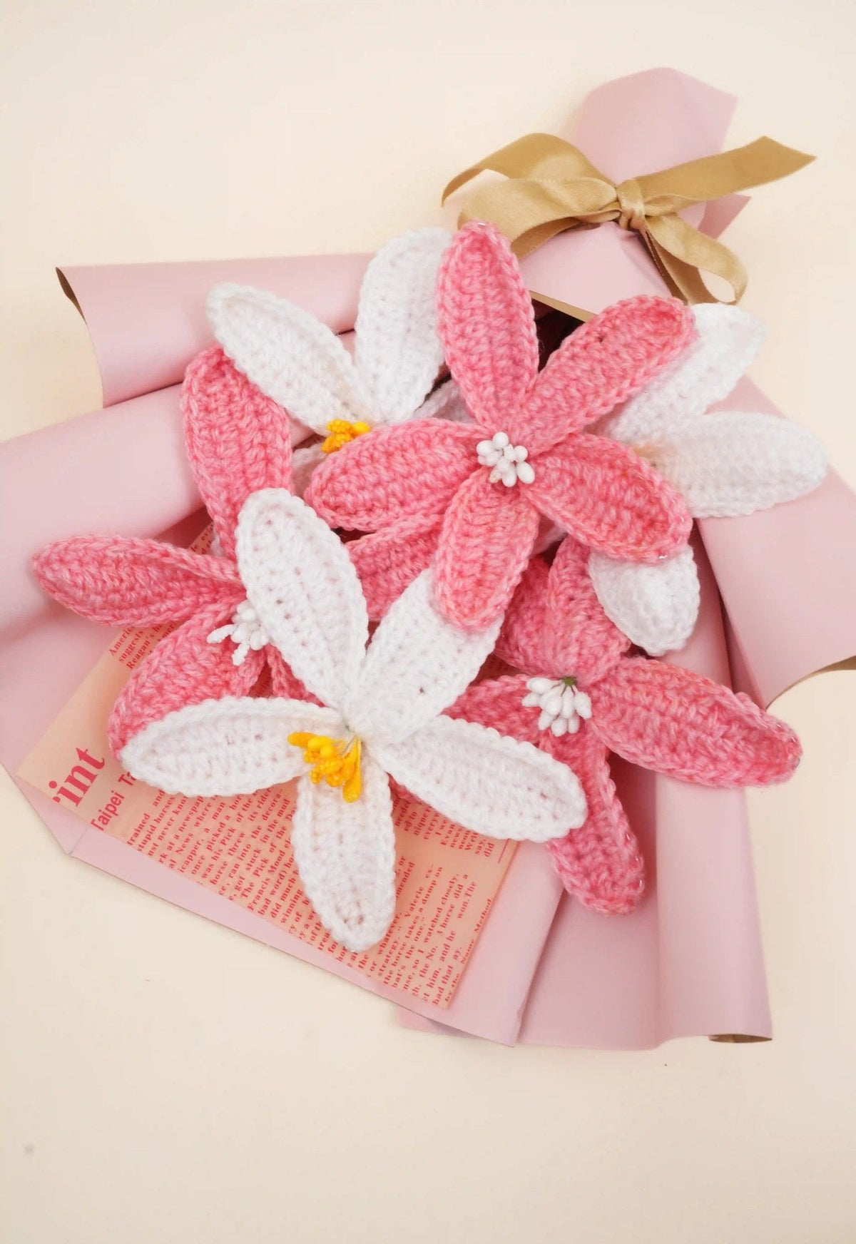 Handmade Pink Lily Bouquet by Fourloom, photo 4
