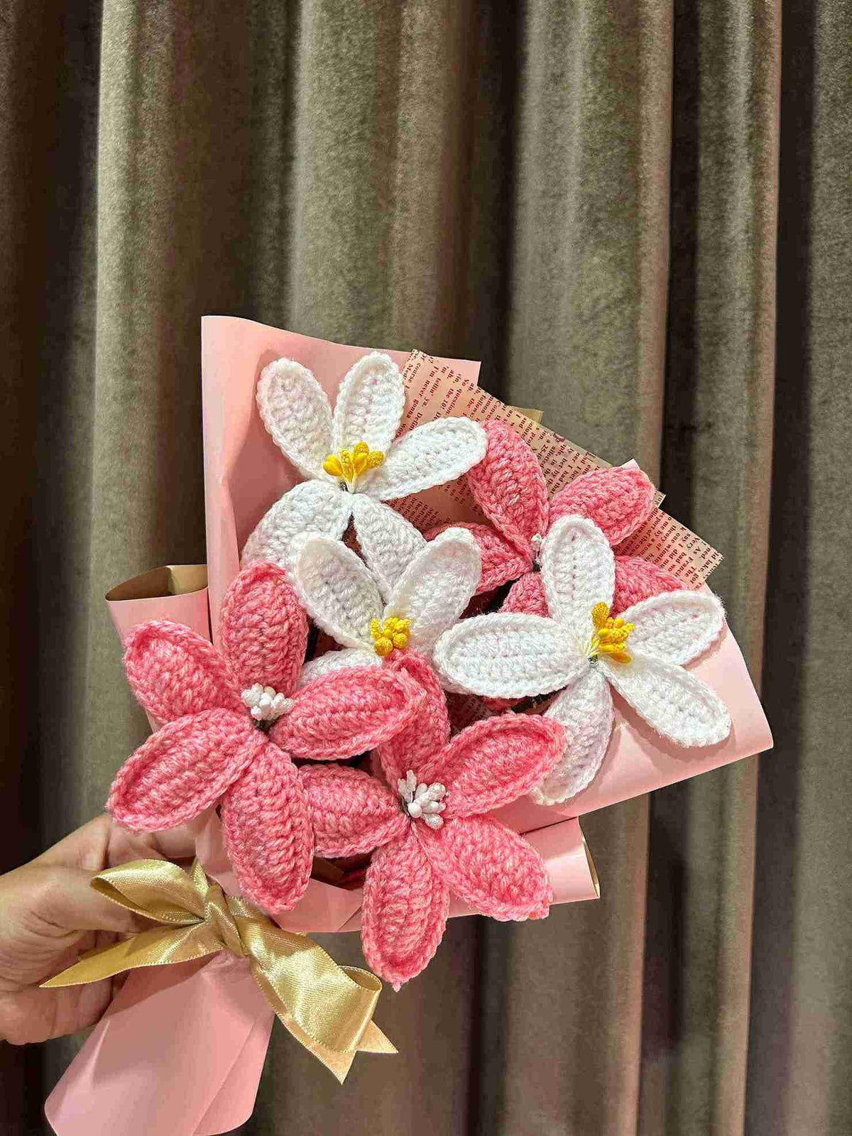Handmade Pink Lily Bouquet by Fourloom, photo 6