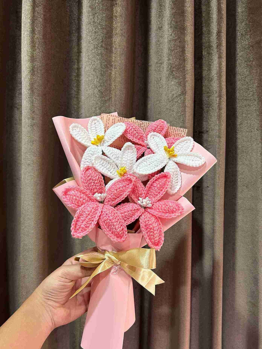 Handmade Pink Lily Bouquet by Fourloom, photo 7