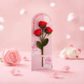 Handmade red rose crochet flower wish card by Fourloom