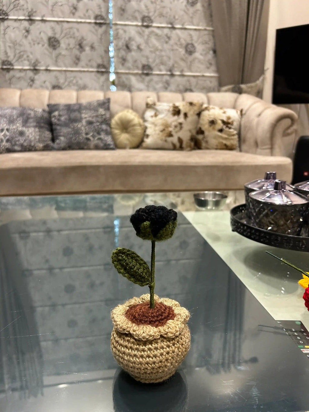 Handmade Rose Crochet Pot by Fourloom, photo 3