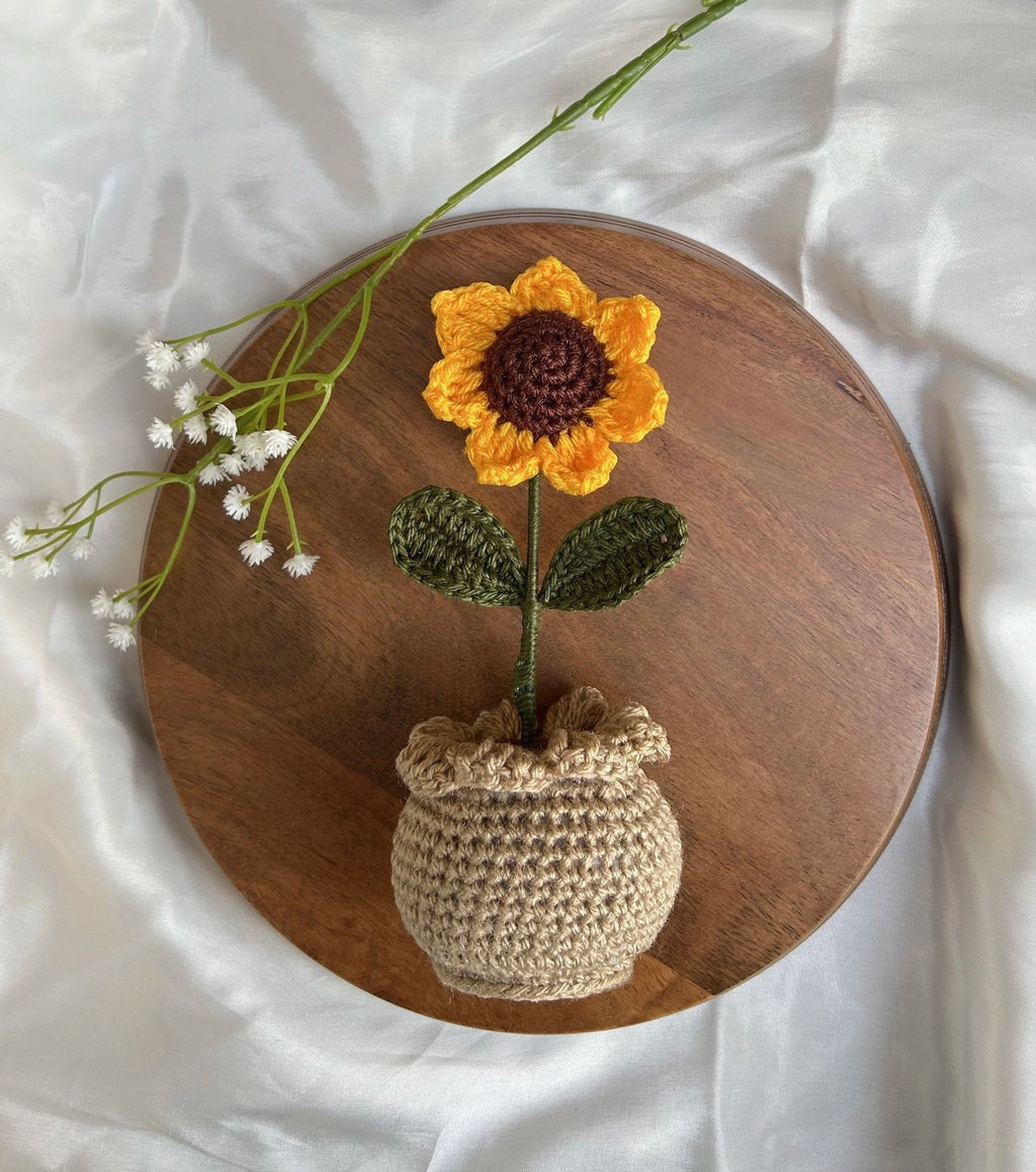 Handmade Sunflower Crochet Pot by Fourloom, photo 2
