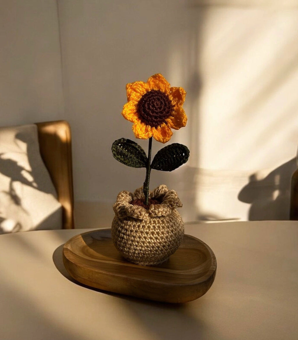 Handmade Sunflower Crochet Pot by Fourloom, photo 3