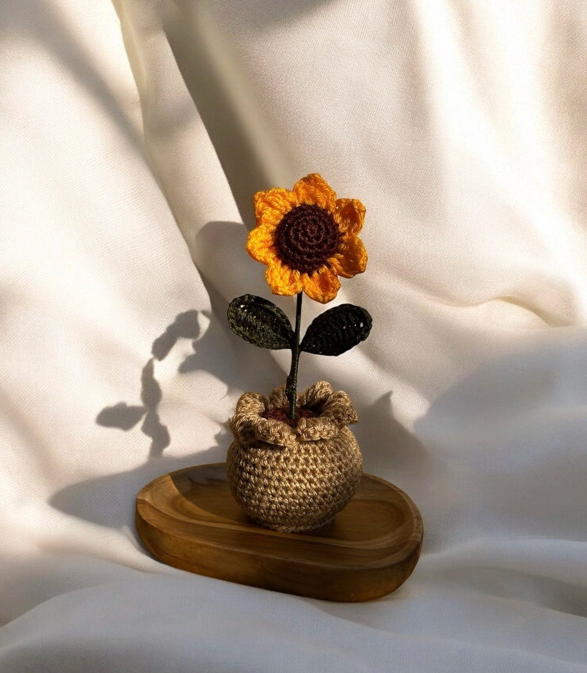 Handmade Sunflower Crochet Pot by Fourloom, photo 4
