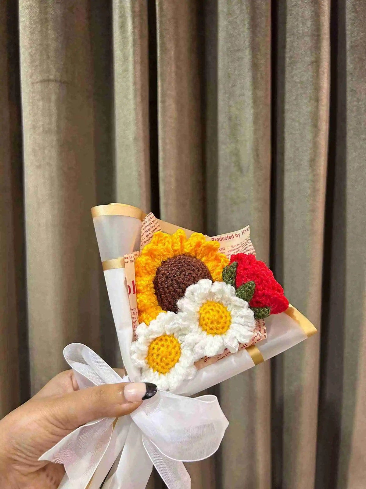 Handmade Sunflower Rose Daisy Bouquet by Fourloom, photo 2