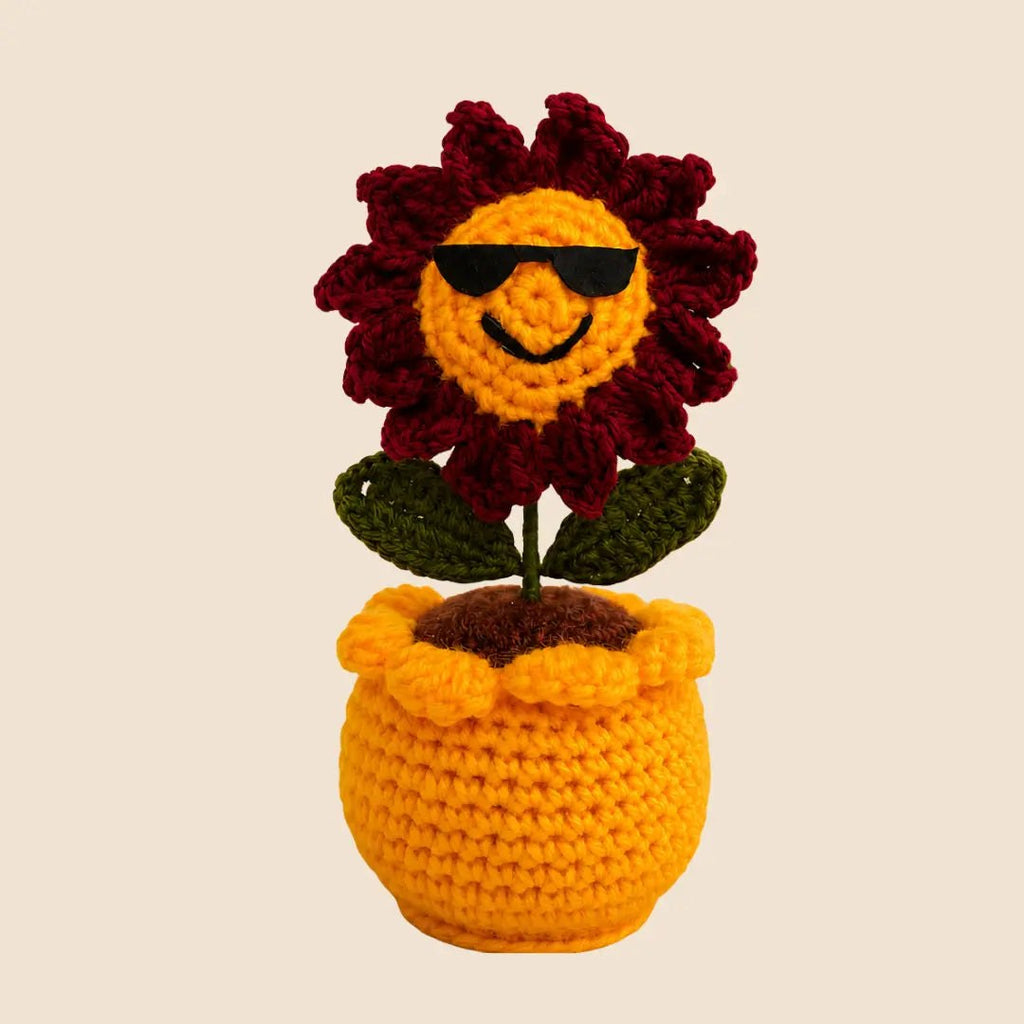 Handmade Sunny Sunglasses Crochet Pot by Fourloom, photo 1