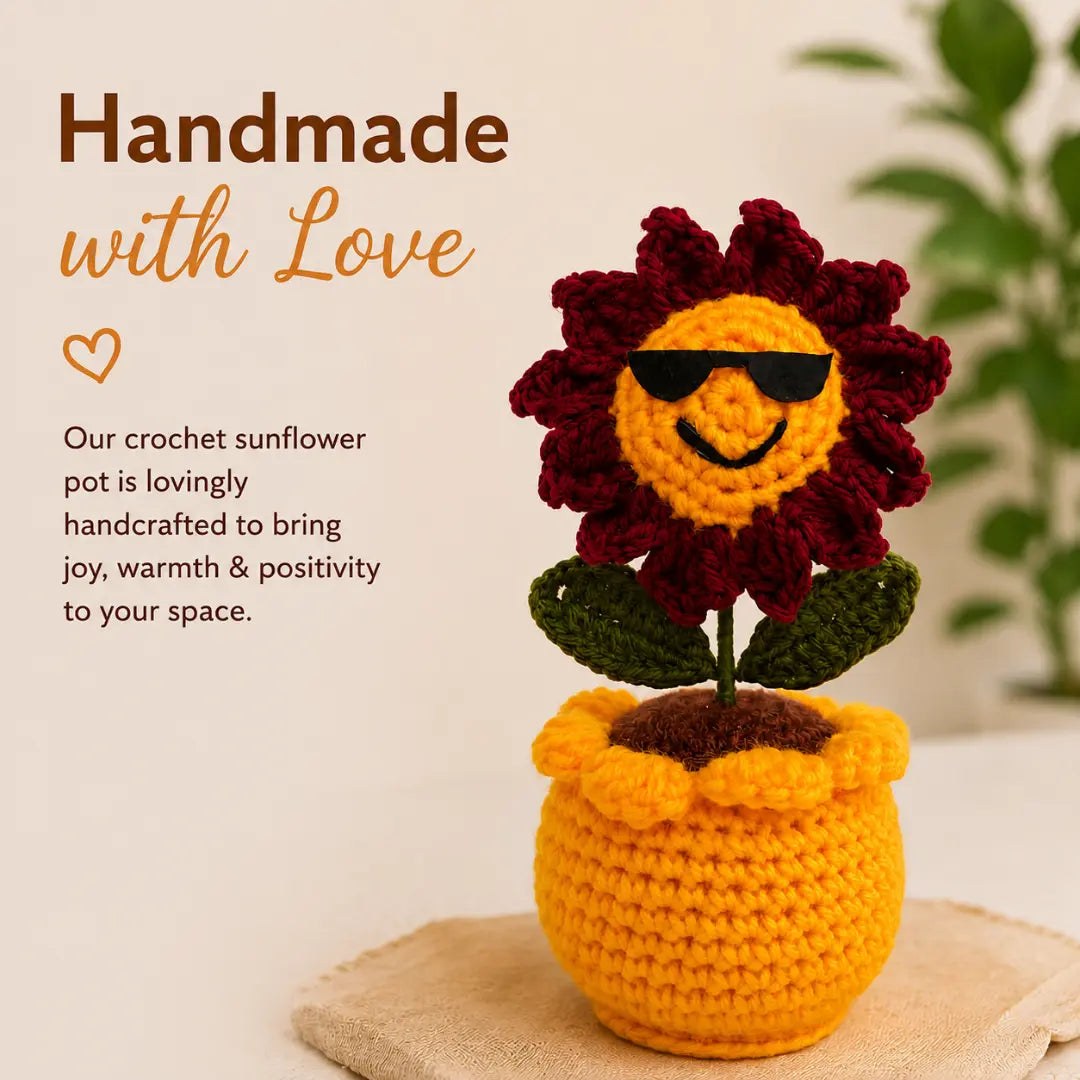 Handmade Sunny Sunglasses Crochet Pot by Fourloom, photo 2